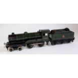 Bassett-Lowke BR dark green lined black plus white clockwork 4-4-0 Prince Charles loco and tender