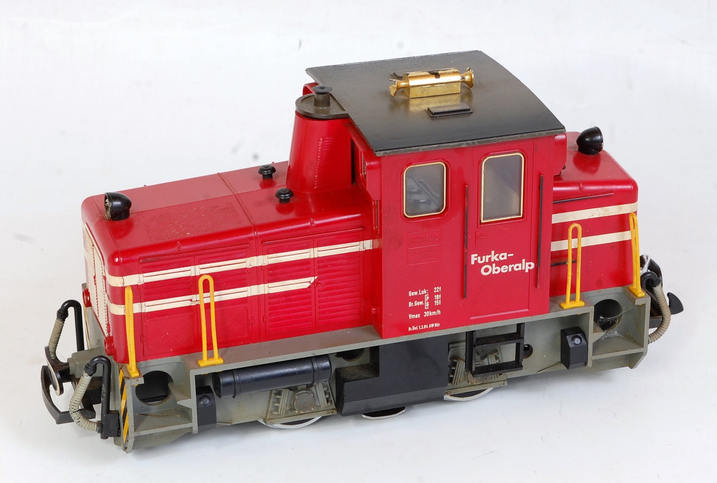 LGB red G scale Furka-Oberalp 0-4-0 diesel outline loco - would benefit from cleaning (F-G)