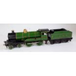 Bassett-Lowke 4-4-0 clockwork BR total repaint as green Prince Charles 62453 lined black and white