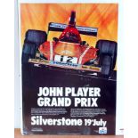 A 1970s John Player Grand Prix Silverstone 19th July advertising racetrack poster, colour version,