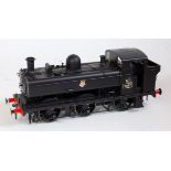 Minerva Models BR black 57XX ex GWR pannier tank as BR 4612 glue mark around number plates on