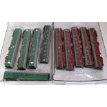 Rake of 5 BR MK1 coaches, all SR green, weathering to under frames and passengers added (GR) and a