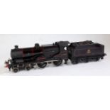 Bassett-Lowke BR standard compound 4-4-0 black lined red and grey, clockwork 41109 cab roof smokebox