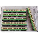 Rake of 6 MK2 coaches, all green/cream and named after Scottish Clans, for use on Kyle Line,