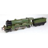 1928 Hornby no. 3c clockwork 4-4-2 green Flying Scotsman, lined cab with LNER crest, green dome,