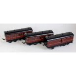 3 x scratch/kit built maroon LMS short bogie coaches including all 3rd, 3rd/1st and a brake/
