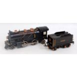 Lionel 2-4-2 loco and tender No. 262E 12v DC black, some tarnishing to copper pipework (G)(BP)
