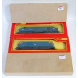 Triang Hornby R751 BR blue type 3 Co-Co diesel (G-BG) and R758 also BR blue Hymek diesel (G-BG),