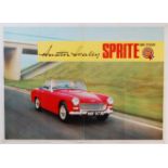 A 1960s colour lithographic advertising poster for the Austin Healey Sprite Mk Four, printed by