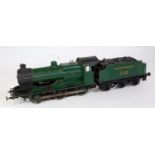 Kit built green Southern 'Q' class 0-6-0 loco with skate pickup, with 6 wheel Southern 530