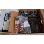 2 trays containing a quantity of mainly Hornby sectional track and points, a few scenic items,