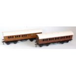 Four Bing for Bassett Lowke 1924 series LNER teak bogie corridor coaches including two all 1st class