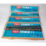 Peco 0 gauge points: SLE797X'Y'; 2x SLE791X right hand and 2x E792X left hand, all 6' radius, all