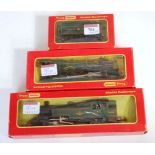 Triang Hornby R59S class 3MT tank engine lined green livery (G-BG) and R759/R760 GWR Hall class