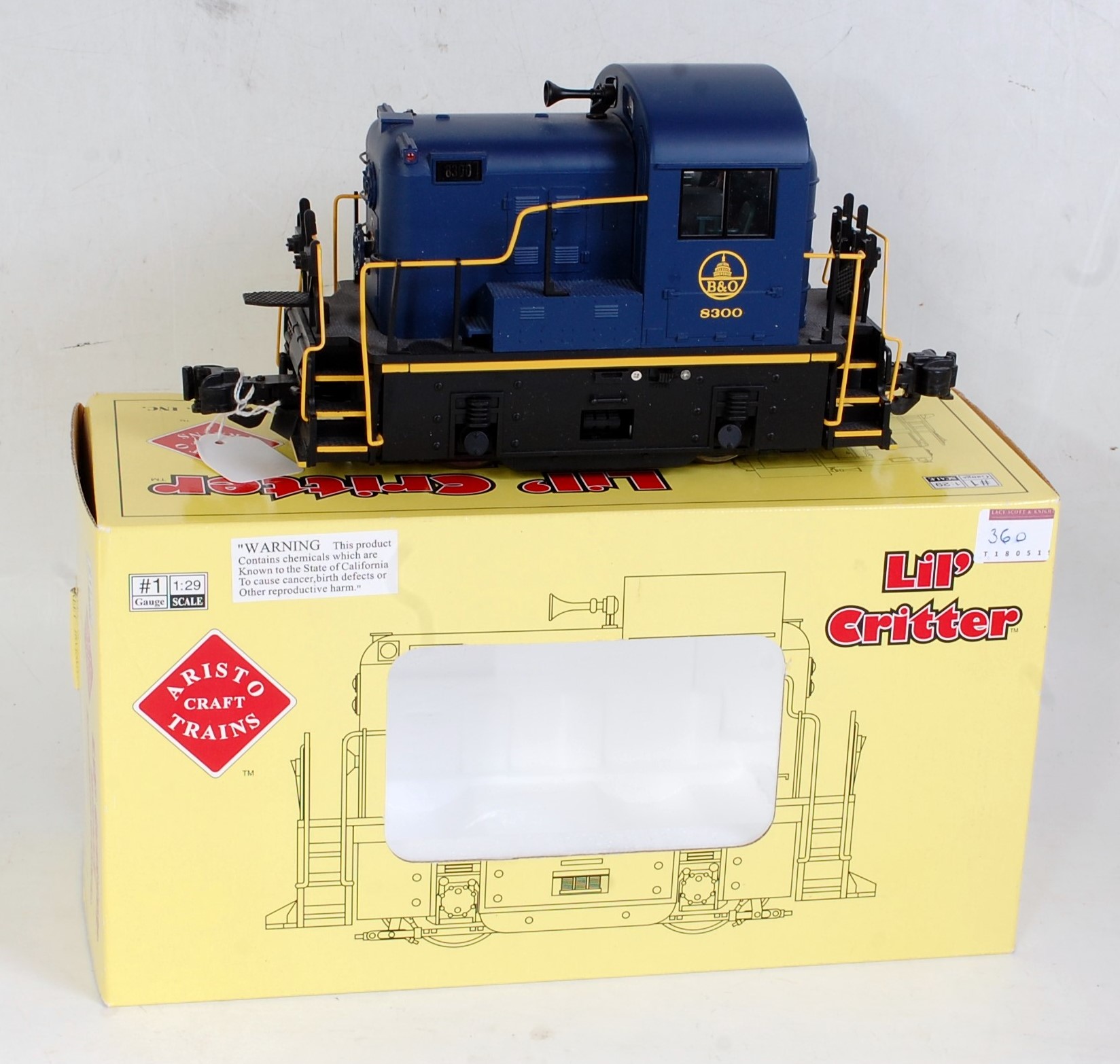Aristocraft Trains G scale American outline 0-4-0 diesel loco 'Little Critter' B&O dark blue &