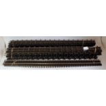 Various 3' lengths 2-rail track, Peco Streamline 4 lengths, 3 lengths brass-wooden sleeper with 7