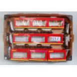 Large tray containing 12 Hornby hopper wagons, mixed quantities R6333C, R6224, R6215, R6222B and