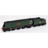A Hornby Bulleid pacific engine and tender BR green No. 34043 'Combe Martin' (G)