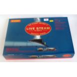A Hornby live steam Seagull class A4 engine and tender LNER blue livery