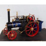 A Mercer of Birmingham 3 1/4" scale spirit fired live steam traction engine, comprising blue body