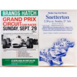 A 1960s colour lithographic motor-racing poster advertising the Grand Prix Circuit Car Races at