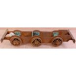 A 5" gauge 0-6-0 locomotive chassis frame and wheels, part complete example, heavily rusted