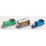 Hornby Thomas items blue No. 1, green Percy No. 6, and Toby train No. 7 (G)