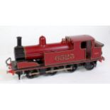 Kit/scratch built maroon LMS 0-6-2 tank loco No. 6523 with LMS on bunker sides, fitted with can
