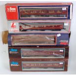 5x Lima LMS maroon bogie coaches including 3x 15865 and 2x 5051, all (G-BP)