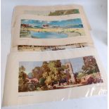 Four various loose rolled railway carriage prints to include Bildeston, Suffolk, Ufford near Melton,