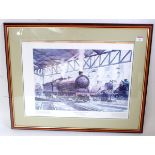 Framed and glazed print 'The Spirit of the North Eastern' from a watercolour by JE Wigston No. 775