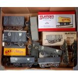 11 plastic kit built wagons by Cooper-Craft, Slaters, Peco etc, all made to a high standard (E)