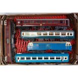 A large tray containing Big-Big items including BR blue diesel loco battery operated, another