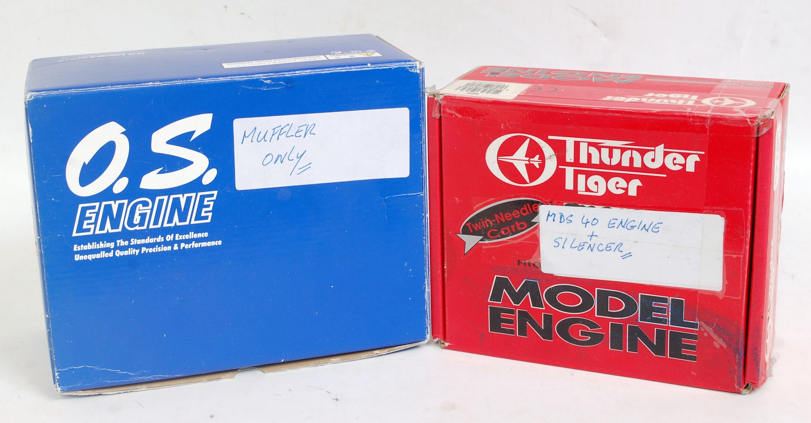 Two boxes containing a quantity of high performance aircraft engines and accessories, to include