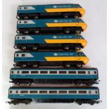 2 Hornby 3-car BR blue/grey Intercity 125 HST trains (G)