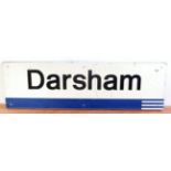 BR running-in board 'Darsham' blue & white with black name, some marks, a few scratches including