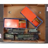 Tray containing post war Hornby Dublo GWR tank engine (F-G) 'Duchess of Montrose' engine and