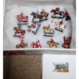 Two boxes containing approximately 100 various Del Prado medieval warriors and Napoleonic white