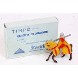 Timpo, Ivanhoe Knights in Armour KN57 'Sir Hugh de Bracy', lead mounted figure, red/yellow with