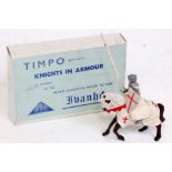 Timpo, Ivanhoe Knights in Armour KN60 'Crusader Mtd', lead figure white/red cross, with painted