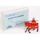 Timpo, Ivanhoe Knights in Armour KN60 'Ralph de Vipont' yellow/red, lead mounted figure with