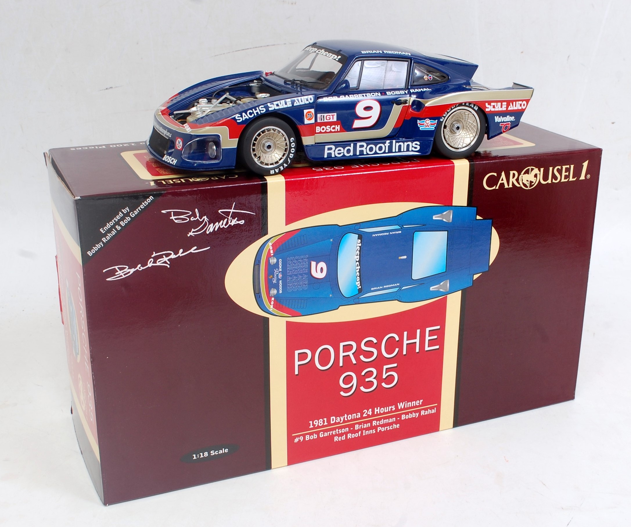 A Carousel 1, No. 5131, 1:18 scale model of a Porsche 935 1981 Daytona 24 Hours winner, finished