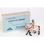 Timpo, Ivanhoe Knights in Armour KN61 'Crusader' mounted, lead figure white/red cross with painted