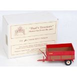 A Dads Tractors 1:32 scale white metal and resin model of a 4.5 ton Pettit trailer finished in red