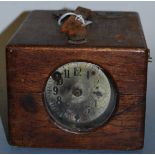 An early 20th century oak cased pigeon clock, bearing label to the lid for R.H. Bird 2 Monega
