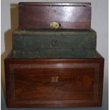 A Victorian rosewood cased lady's vanity set, the hinged lid revealing a red velvet lined fitted