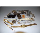 A small collection of miscellaneous items to include a silver plated lobster pick, pocket