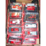 One tray containing a quantity of boxed as issued emergency services fire engines, examples to