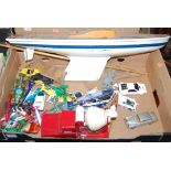 One tray containing a quantity of mixed loose diecast mixed examples to include Corgi, Dinky, and