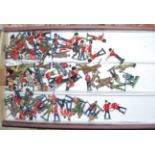 One tray containing a quantity of various white metal, lead and hollow cast miniatures to include